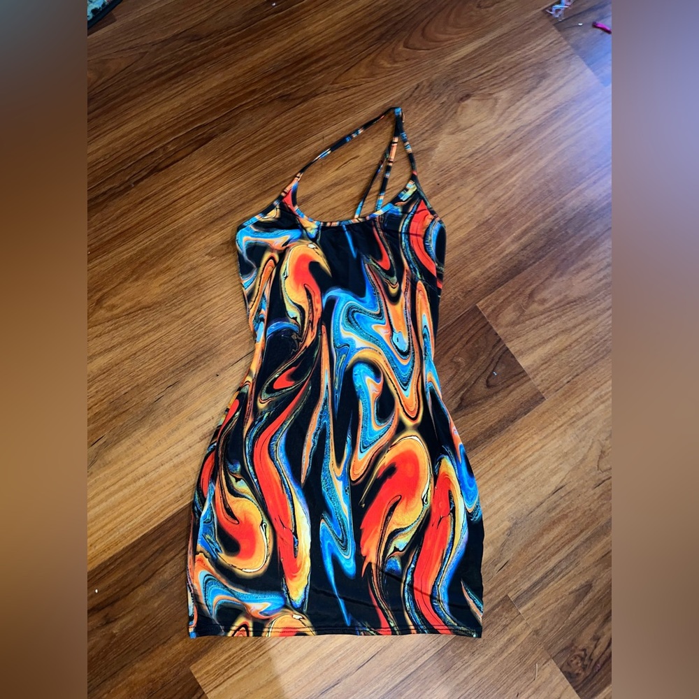 Multicolor Abstract Patterned Bodycon Dress by Pretty Little Thing